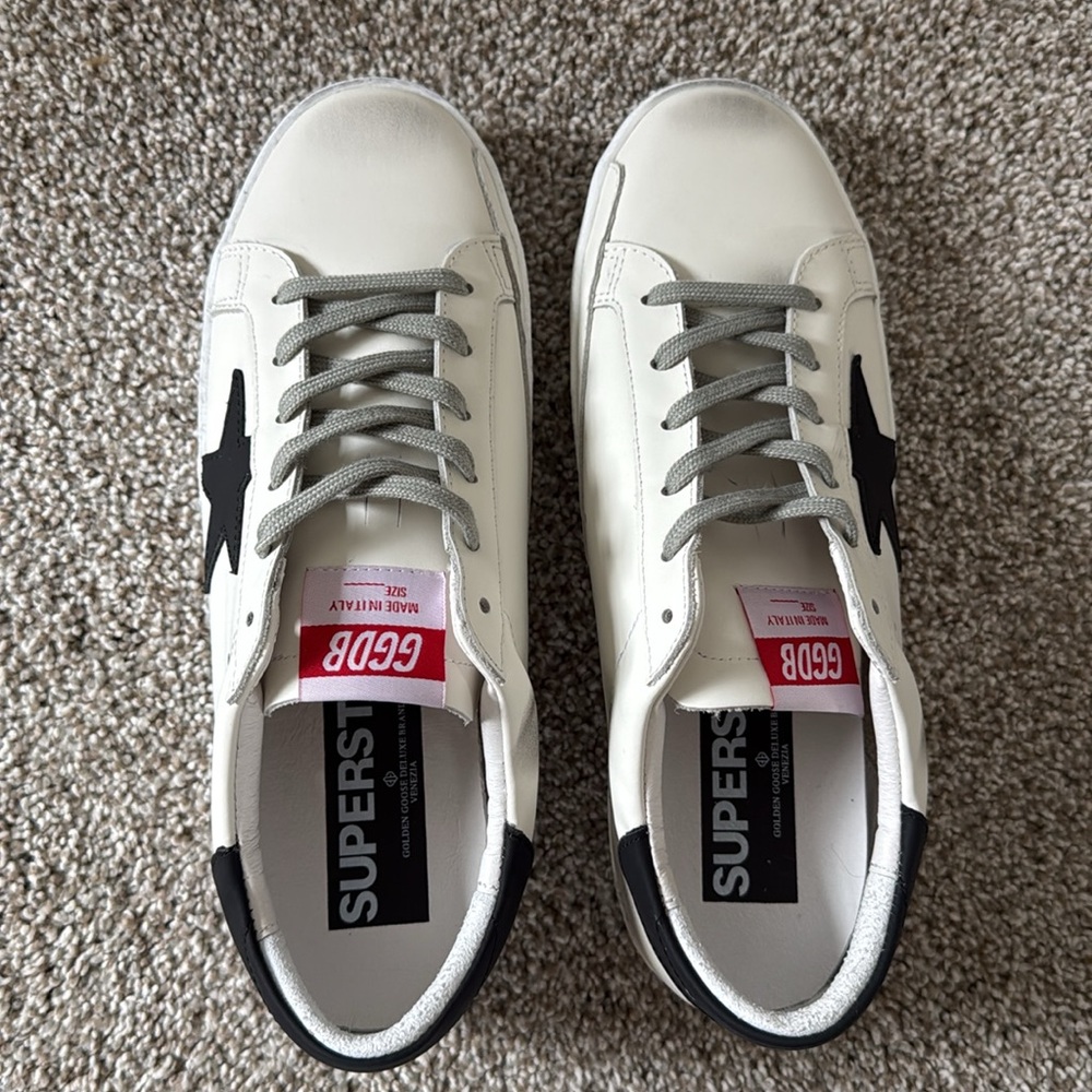 White and Black Distressed Star Sneaker Women’s 40 - Picture 6 of 6